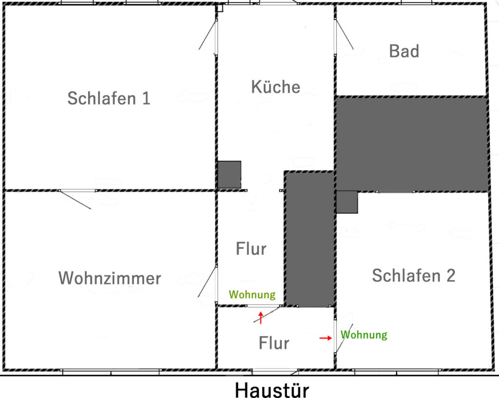 Der Grundriss der Wohnung